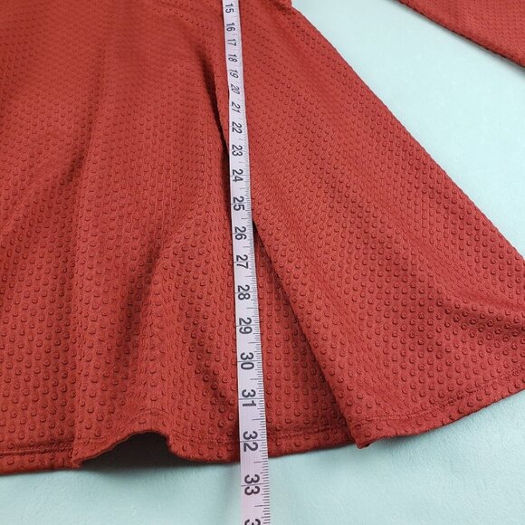 Free People Fit & Flare Dress Orange Womens Medium Long Sleeve Cutout Back - Picture 12 of 14